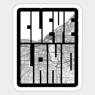 Cleveland, Ohio, USA City Map Typography - Light Sticker